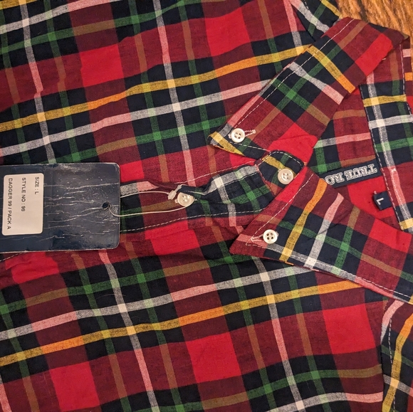 Plaid Short Shirt Sleeve Button - Picture 4 of 4